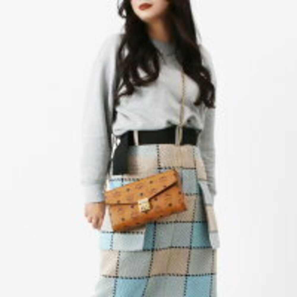 Mcm Shoulder Bag Tracy Monogram Cognac Crossbody Visetos Brown